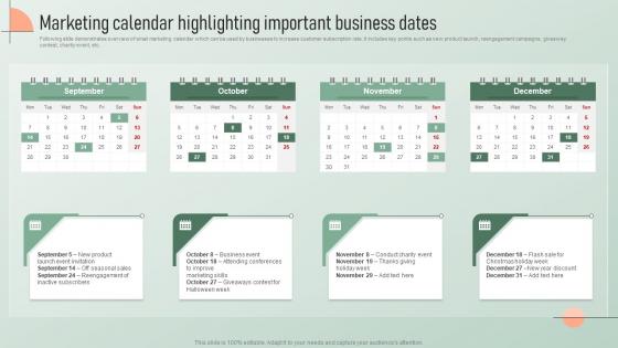 Marketing Calendar Highlighting Strategic Email Marketing Plan For Customers Engagement
