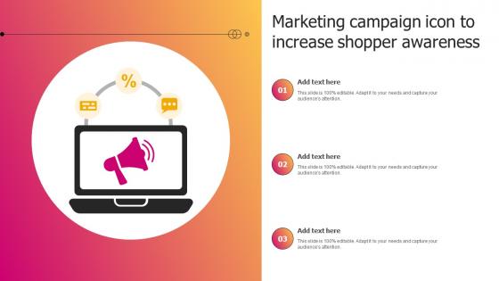Marketing Campaign Icon To Increase Shopper Awareness