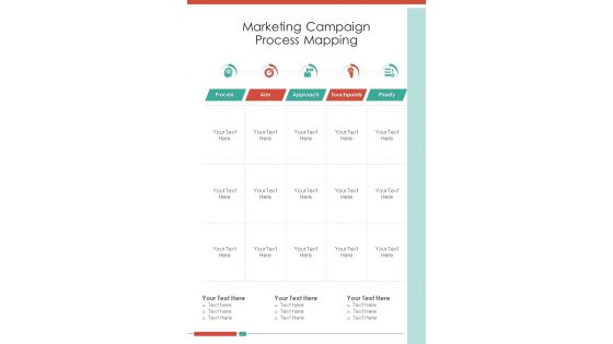 Marketing Campaign Process Mapping One Pager Sample Example Document