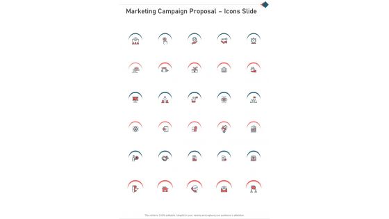 Marketing Campaign Proposal Icons Slide One Pager Sample Example Document