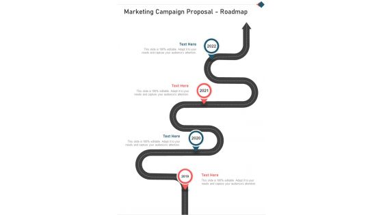 Marketing Campaign Proposal Roadmap One Pager Sample Example Document