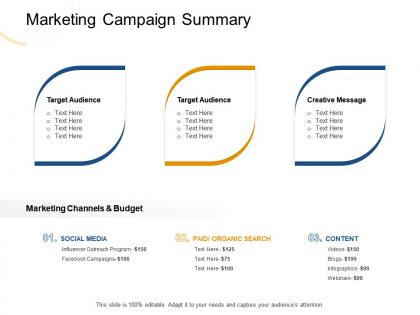 Marketing campaign summary webinars ppt powerpoint presentation infographic template slides