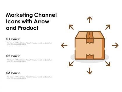 Marketing channel icons with arrow and product