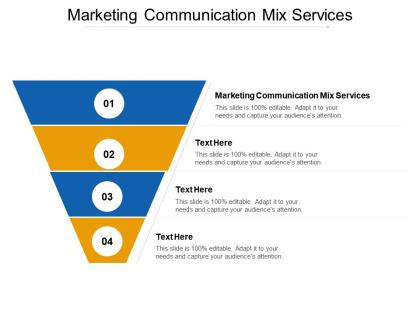 Marketing communication mix services ppt powerpoint presentation portfolio diagrams cpb