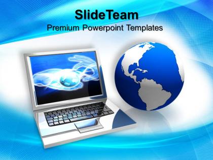 Marketing concepts powerpoint templates laptop computer process ppt backgrounds