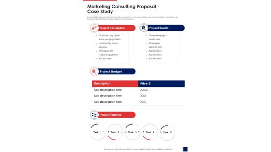 Marketing Consulting Proposal Case Study One Pager Sample Example Document