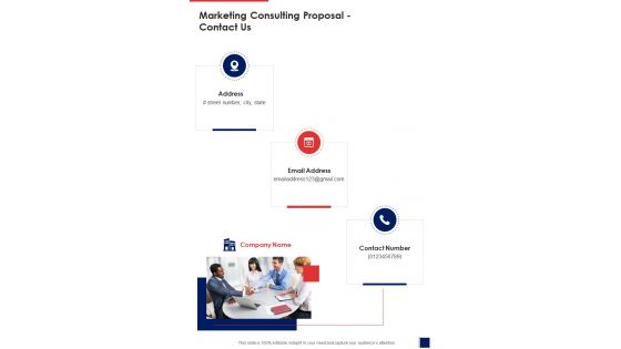 Marketing Consulting Proposal Contact Us One Pager Sample Example Document