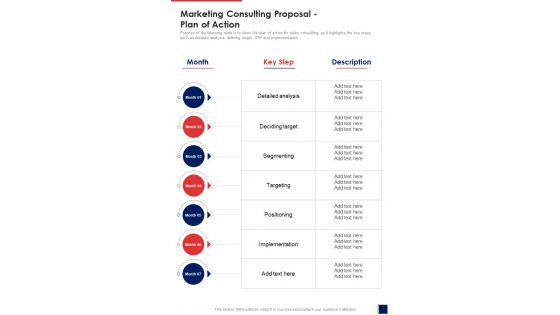 Marketing Consulting Proposal Plan Of Action One Pager Sample Example Document