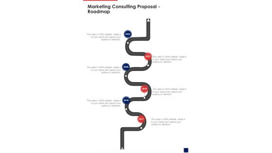 Marketing Consulting Proposal Roadmap One Pager Sample Example Document