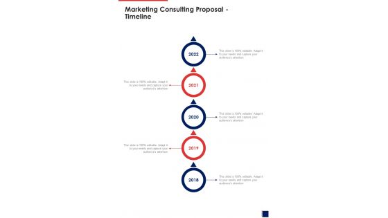 Marketing Consulting Proposal Timeline One Pager Sample Example Document