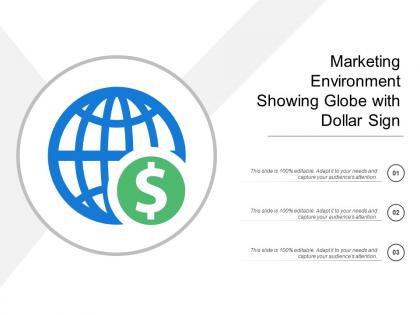Marketing environment showing globe with dollar sign
