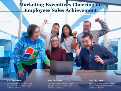 Marketing executives cheering on employees sales achievement