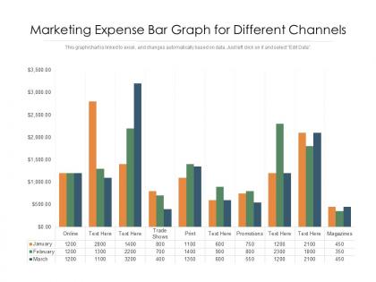 Marketing expense bar graph for different channels