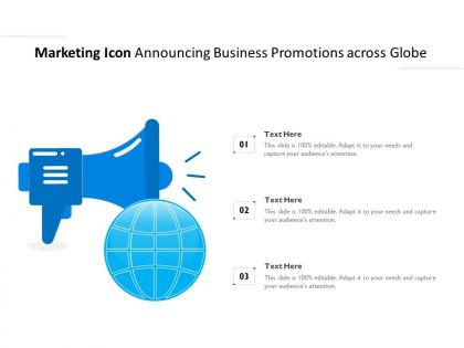 Marketing icon announcing business promotions across globe