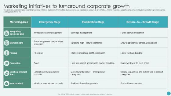 Marketing Initiatives To Turnaround Corporate Growth Revamping Corporate Strategy