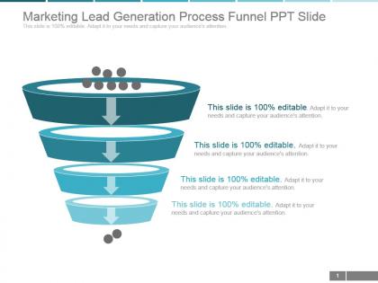 Marketing lead generation process funnel ppt slide