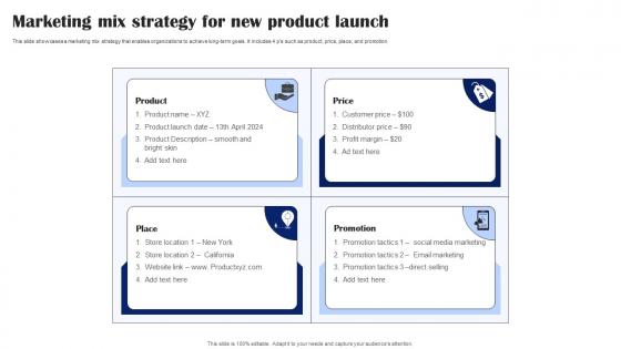 Marketing Mix Strategy For New Product Launch