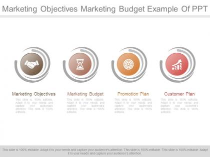 Marketing objectives marketing budget example of ppt