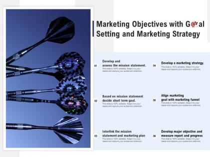 Marketing objectives with goal setting and marketing strategy