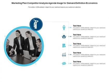 Marketing plan competitor analysis agenda image for demand definition economics infographic template