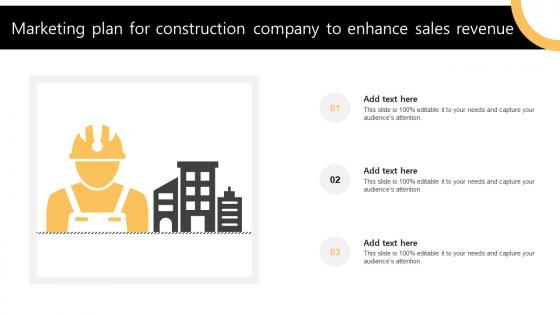 Marketing Plan For Construction Company To Enhance Sales Revenue
