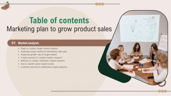 Marketing Plan To Grow Product Sales Table Of Contents Strategy SS V