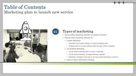 Marketing Plan To Launch New Service Table Of Contents