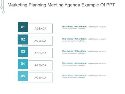 Marketing planning meeting agenda example of ppt