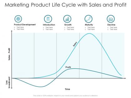 Marketing product life cycle with sales and profit