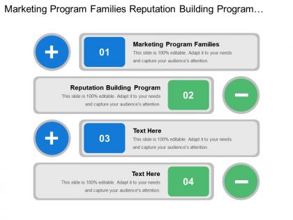 Marketing program families reputation building program grounded buyers needs