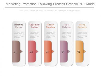 Marketing promotion following process graphic ppt model