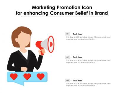 Marketing promotion icon for enhancing consumer belief in brand