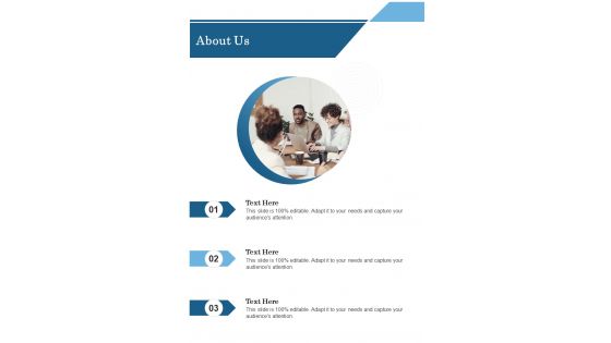 Marketing Proposal About Us One Pager Sample Example Document