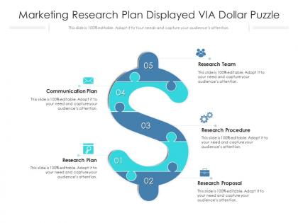 Marketing research plan displayed via dollar puzzle