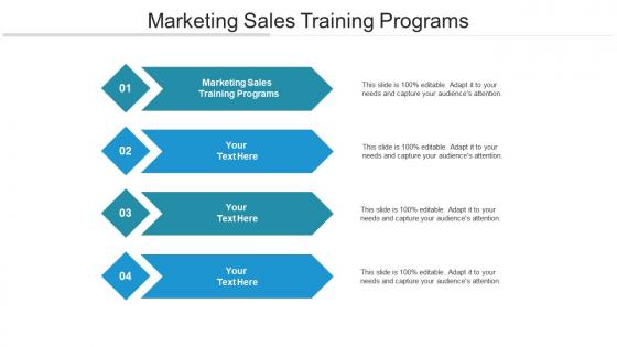 Marketing sales training programs ppt powerpoint presentation ideas aids cpb
