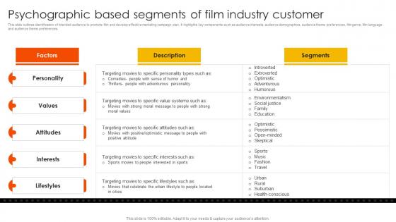 Marketing Strategies To Overcome Psychographic Based Segments Of Film Industry Customer Strategy SS V