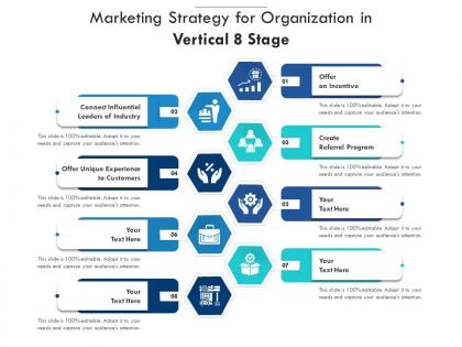 Marketing strategy for organization in vertical 8 stage