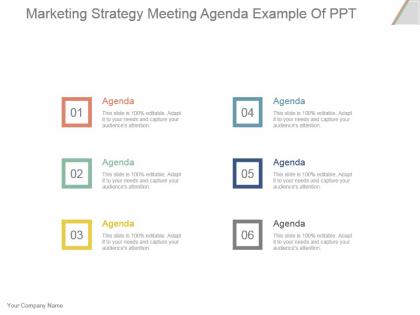 Marketing strategy meeting agenda example of ppt
