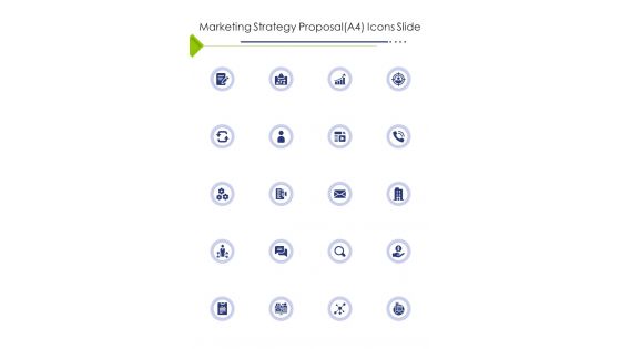 Marketing Strategy Proposal A4 Icons Slide One Pager Sample Example Document