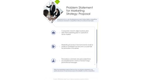 Marketing Strategy Proposal For Problem Statement One Pager Sample Example Document