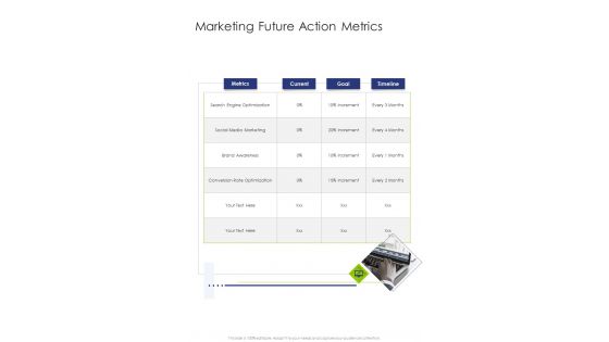 Marketing Strategy Proposal Marketing Future Action Metrics One Pager Sample Example Document