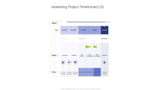 Marketing Strategy Proposal Marketing Project Timeframe One Pager Sample Example Document