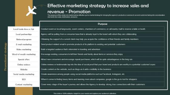 Marketing Strategy To Increase Sales And Revenue Promotion Group Tour Operator Effective BP SS
