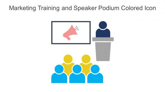 Marketing Training And Speaker Podium Colored Icon In Powerpoint Pptx Png And Editable Eps Format