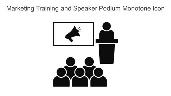 Marketing Training And Speaker Podium Monotone Icon In Powerpoint Pptx Png And Editable Eps Format