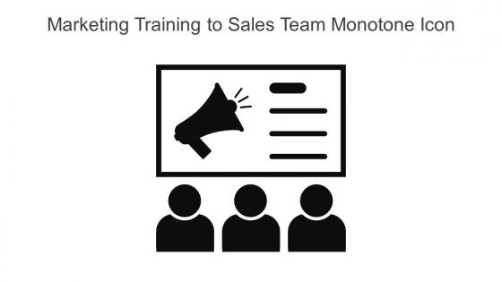 Marketing Training To Sales Team Monotone Icon In Powerpoint Pptx Png And Editable Eps Format