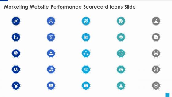 Marketing website performance scorecard icons slide