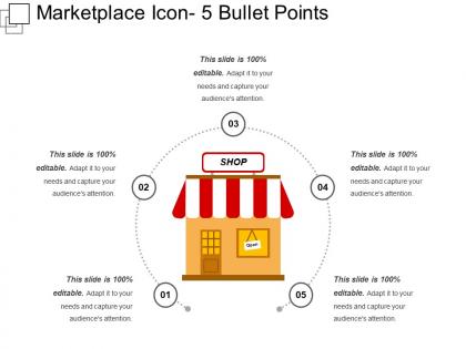 Marketplace icon 5 bullet points