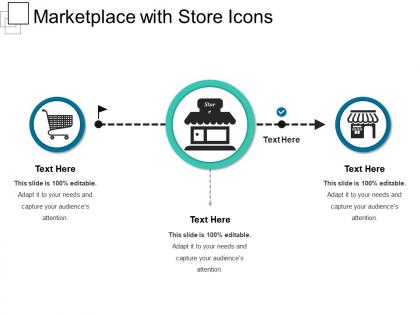 Marketplace with store icons