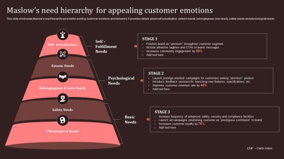 Maslows Need Hierarchy For Appealing Customer Emotions Nike Emotional Branding Ppt Structure